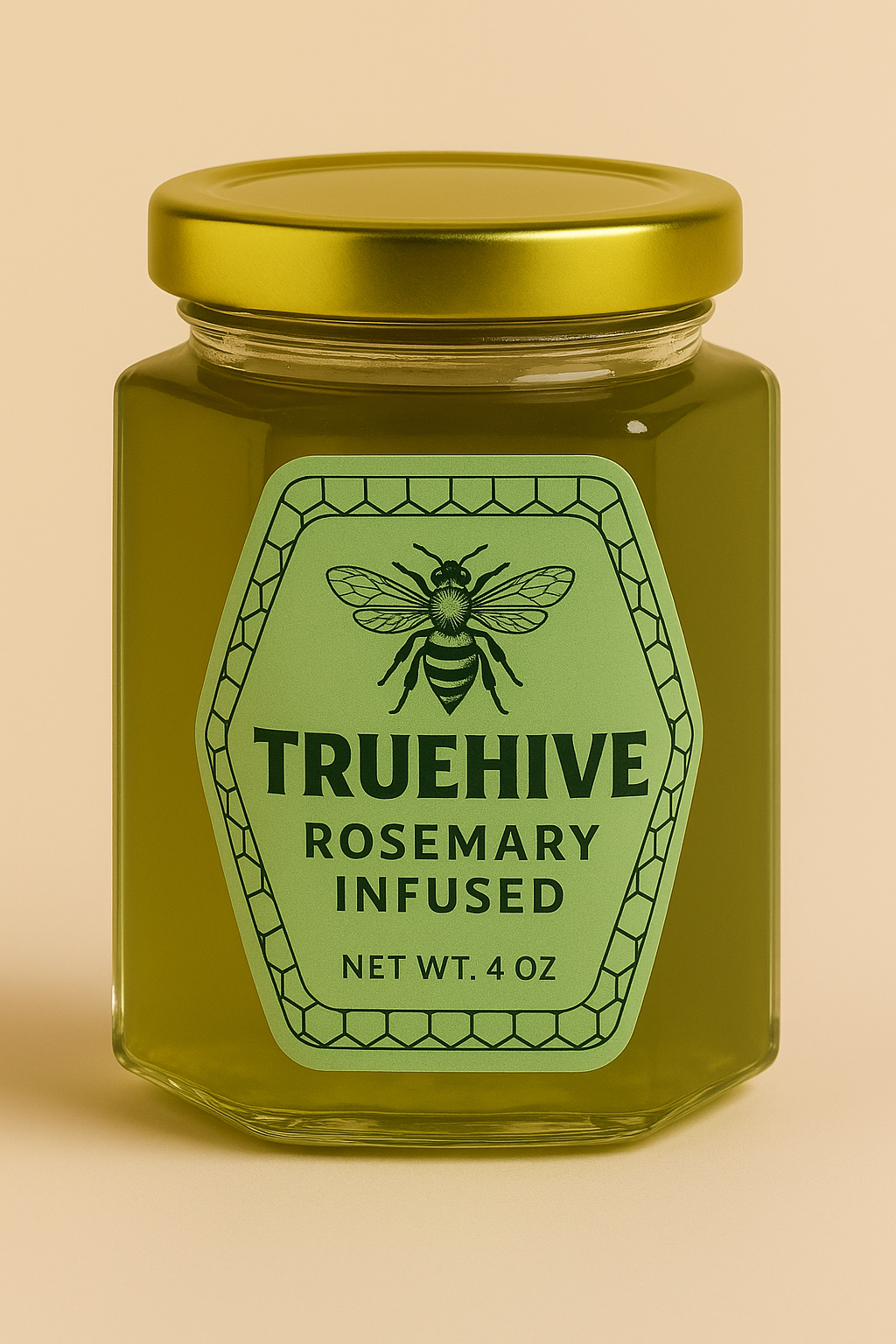 TrueHive Rosemary Infused Honey (4 oz) PRE-ORDER PRODUCT WILL START TO SHIP 11/5/2025