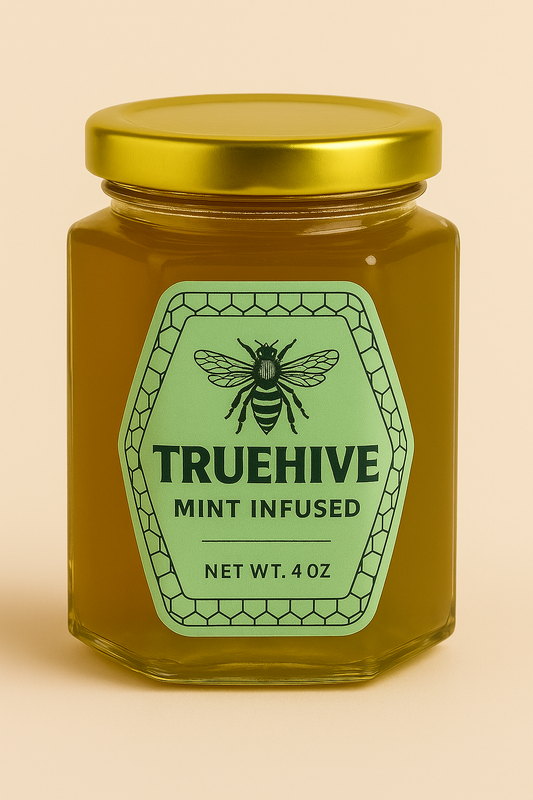 TrueHive Mint Infused Honey (4 oz) PRE-ORDER PRODUCT WILL START TO SHIP 11/5/2025